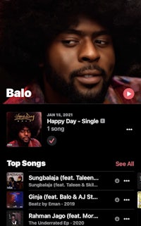 balo music app screenshot